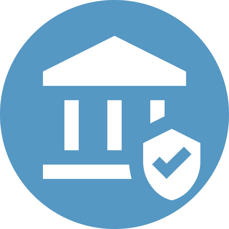 building with shield icon